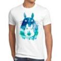 style3 Print-Shirt Herren T-Shirt Totoro Wasserfarben neko mein nachbar anime tonari no