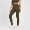 MP Damen Adapt Nahtlose Gemusterte Leggings – Olivgrün - XXL