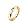 Nenalina Ring Solitär Zirkonia Kristall Verlobung 925 Silber (Farbe: Gold, Größe: 52 mm)