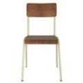 IB Laursen Stuhl aus Holz und Metall, 41,5 x 54 x 85,5 cm, braun/weiß