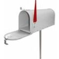 Dema - Amerikanischer Briefkasten us American Mailbox Zeitungsrolle Postkasten Set weiß