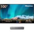 Hisense Hisense 100L5HD Daylight Screen (100 Zoll) Laser TV Projektor DLP-Beamer (2600 lm, 3840 x 2160 px, 4K, HDR, Game Mode, Dolby Atmos), grau|silberfarben