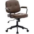 Wahson Office Chairs - Bürostuhl PU-Leder Schreibtischstuhl Modern Drehstuhl mit Armlehne höhenverstellbar, Braun