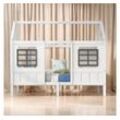 BlingBin Kinderbett Hausbett Einzelbett Tagesbett mit 2 Fenstern (1er Set