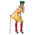 Karneval-Klamotten Kostüm gelbes Dirndl mit Schürze und Choker für Damen