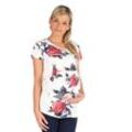 F&K-Mode Umstandsbluse Umstand Shirt Bluse Tunika kurzarm Blumen-Print