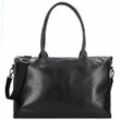 Plevier Rock Copal Schultertasche Leder 44 cm Laptopfach schwarz