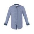 FUCHS Trachtenhemd Hemd Georg blau mit Stehkragen