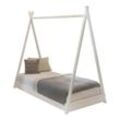 Coemo Hausbett CAMP 80x160 cm Zeltbett mit Lattenrost Kinderbett Holz Spielbett