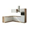 Winkel-Küche Porto 210 x 270 cm weiß/wotan – Energieeffizienzklasse F