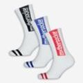 3er-Pack weiße Socken mit mehrfarbigen Aufdrucken