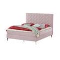 SKAGEN BEDS Boxspringbett Weave - rosa/pink - Materialmix - 200 cm - 122 cm - Möbel Kraft