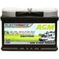 Electronicx - Caravan Edition Batterie agm 100 ah 12V Wohnmobil Boot Versorgung