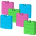 Spetebo - Mini Kühlakkus 6er Set in 3 Farben - je 8 x 7 cm - Kleine Kühl Elemente mit flachem Design - Kühlpack für Brotdose Lunchbox Kühltasche