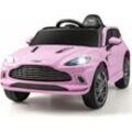 12V Aston Martin dbx Kinderauto mit 2,4G-Fernbedienung, Elektroauto 1,4-2,5 km/h mit Scheinwerfer, Musik und Hupen, für Kinder ab 3 Jahre alt Rosa