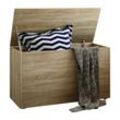 VCM Holz Sitztruhe Sitzbank Truhe Box Kiste Aufbewahrungsbox Ottomane Bendola (Farbe: Sonoma-Eiche)