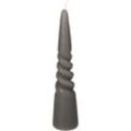 Kerze TWISTED CONE grau