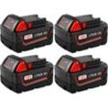 4X 18V 5.0Ah Ersatzakku für Milwaukee M18B5 xc Lithium Akku Ersatz für Milwaukee 48-11-1860 48-11-1852 48-11-1850 48-11-1840 48-11-1820 Akkupack