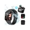 Tisoutec Smartwatch Damen Herren & Bluetooth Kopfhörer