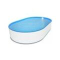 Paradies Pool Ovalpool, Stahlwandpool weiß Folie blau oval 400x800x120cm