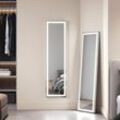 Sonni - Ganzkörperspiegel mit 3 Farben led Beleuchtung Standspiegel weiß Wandspiegel Modern 150x40x3.5cm