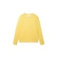 TOM TAILOR Herren Basic Sweatshirt, gelb, Uni, Gr. XL