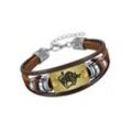 Firetti Armband Schmuck Geschenk Armschmuck Armkette Edelstein Sternzeichen, Made in Germany - mit Hämatit - mit Holz, braun|grau