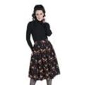 Hell Bunny A-Linien-Rock Orla Vintage Skirt Retro Bundfalten Floral Print