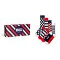 Happy Socks Socken 4-Pack Classic Navy Socks Gift Set (Packung, 4-Paar) Dots & Stripes, bunt