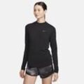 Nike Swift Dri-FIT Longsleeve-Laufshirt mit Stehkragen für Damen - Schwarz