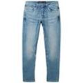 TOM TAILOR Herren Regular Tapered Jeans mit recycelter Baumwolle, blau, Uni, Gr. 33/34