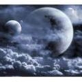 PAPERMOON Fototapete "Wolken mit Monden" Tapeten Gr. B/L: 4,00 m x 2,60 m, Bahnen: 8 St., bunt Fototapeten