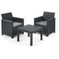 Set 2 Sessel + offener Couchtisch emma balcony Graphit - Keter