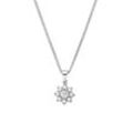 Flower Pearl Necklace Silver