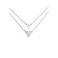 Double Layer Triangle Necklace Silver