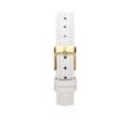 White Leather Strap Gold
