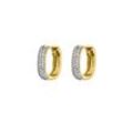 Sparkling Rectangle Hoops 14K Gold Plated