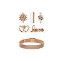 Love-Mesh Strap-Set with 5 Charms Rose Gold