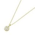 Goldkette LUIGI MERANO "Blüte mit Brillanten, Gold 585" Halsketten Gr. 45 cm, Gelbgold 585, weiß (weiß> <) Damen Halsketten