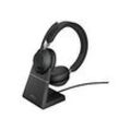 Jabra Evolve2 65 UC Stereo - Headset - mit Ladestation