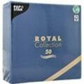 Servietten Papstar Royal Collection, 5 x 50 Stück, 1/4-Falz, Stoffoptik, 400 x 400 mm, Papier, dunkelblau