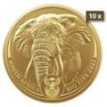 10 x 1 Unze Gold Big Five Elefant 2024