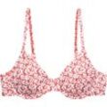 ESPRIT Calusa Beach Bikini-Oberteil, Bügel, florales Design, für Damen, rot, 44B
