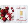 1 g Goldbarren FineCard Valentinstag