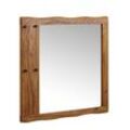 WOHNLING Wandspiegel Flurspiegel Holz Massiv 80x80x3 cm Spiegel Flur Diele Groß