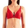 Aubade Rosessence Triangel-BH, Push-up-Effekt, florale Spitze, für Damen, rot, 80C