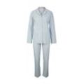 TOM TAILOR Damen Gestreiftes Pyjama Set, blau, Gr. 42