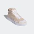 Sneaker ADIDAS ORIGINALS "NIZZA PLATFORM MID" Gr. 40, beige (magic beige, wonder white, collegiate purple) Schuhe Schnürstiefeletten