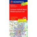 KOMPASS Großraum-Radtourenkarte 3705 Sachsen-Anhalt Nord - Niedersachsen Ost 1:125.000, Karte (im Sinne von Landkarte)