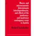 Varia / Macro- and microeconomic determinants, interdependencies, and effect of the insolvency- and insolvency contingency scene in Austria - Richard Fuchsbichler, Kartoniert (TB)